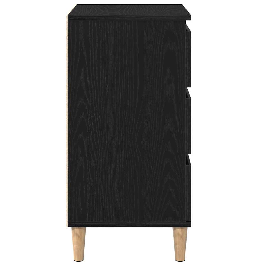 Armadio da Notte Rovere Nero 40 x 35 x 70 cm Legno multistrato
