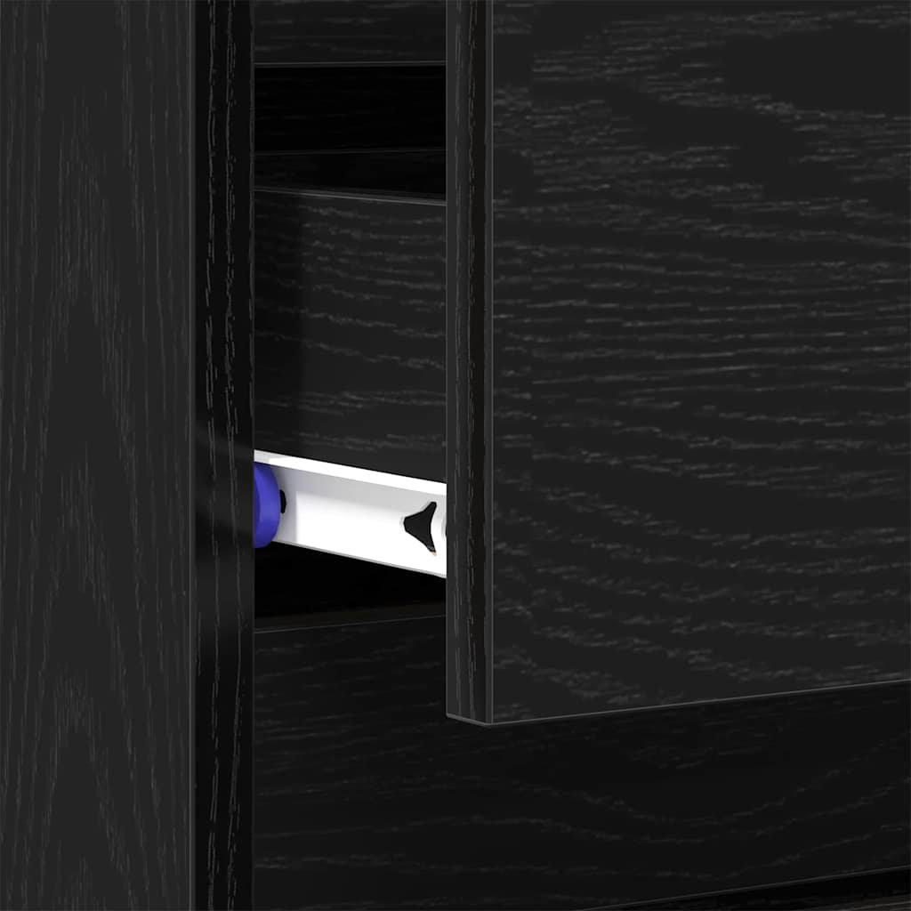 Armadio da Notte Rovere Nero 45 x 35 x 44 cm Legno multistrato