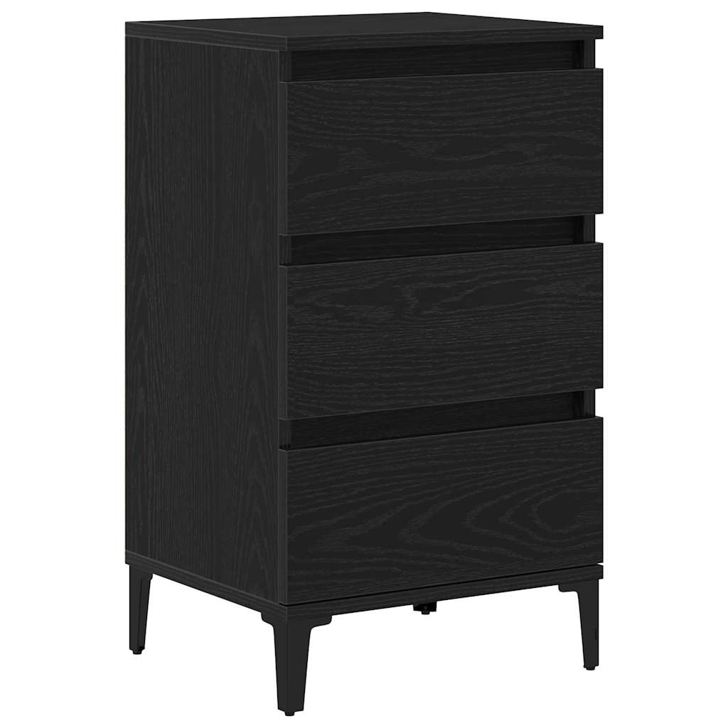 Armadio da Notte Rovere Nero 45 x 35 x 44 cm Legno multistrato