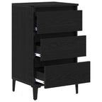 Armadio da Notte Rovere Nero 45 x 35 x 44 cm Legno multistrato