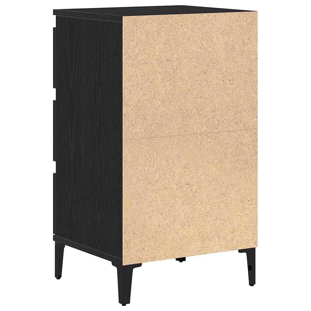 Armadio da Notte Rovere Nero 45 x 35 x 44 cm Legno multistrato
