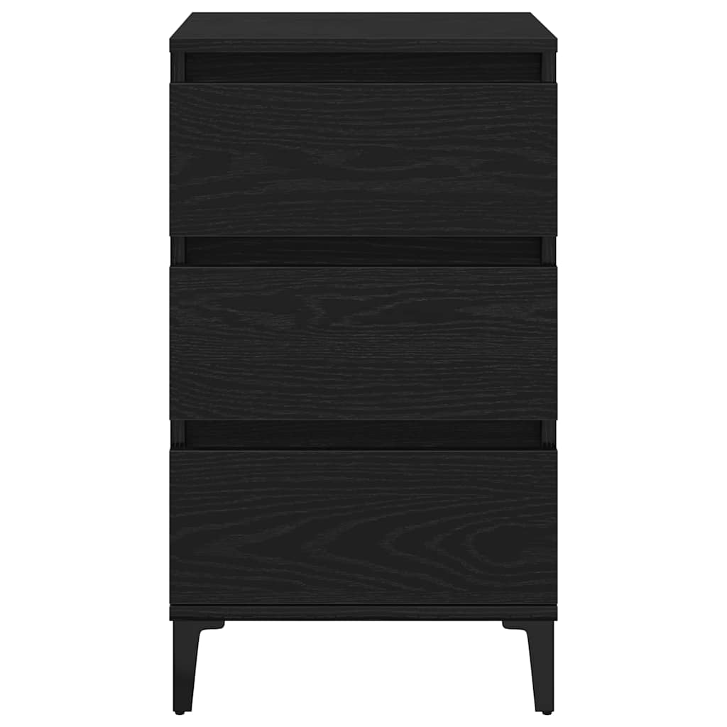 Armadio da Notte Rovere Nero 45 x 35 x 44 cm Legno multistrato