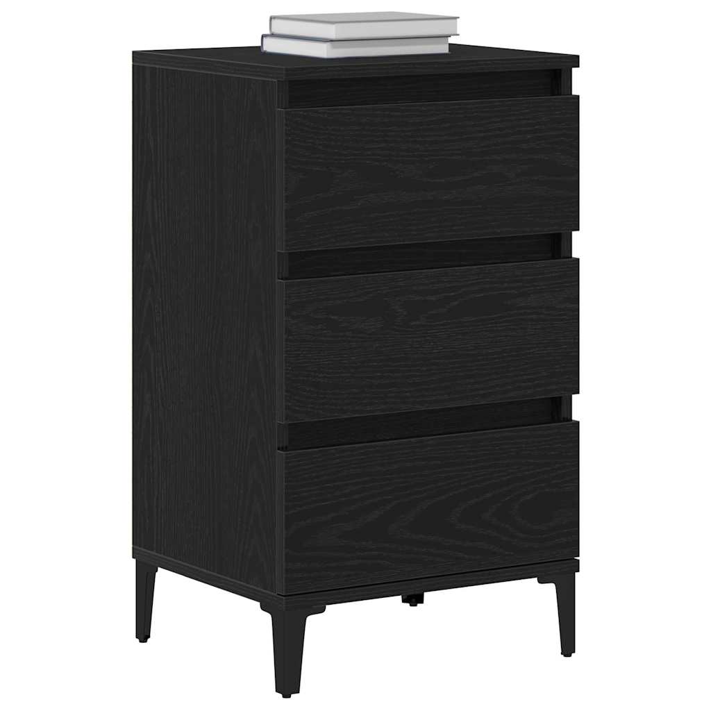 Armadio da Notte Rovere Nero 45 x 35 x 44 cm Legno multistrato