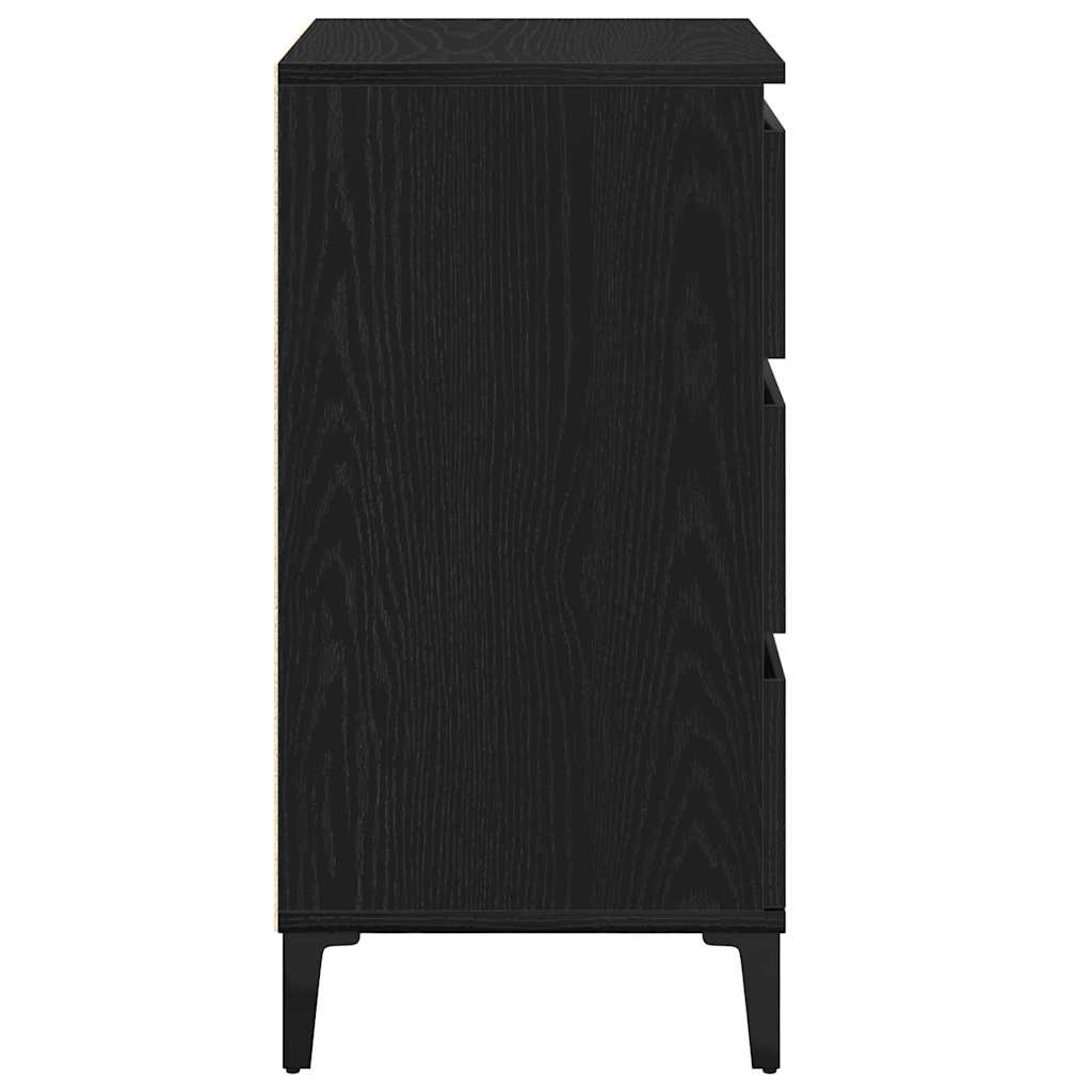 Armadio da Notte Rovere Nero 45 x 35 x 44 cm Legno multistrato