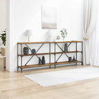 Tavolo consolle con lo scaffale Legno vecchio 200 x 30 x 75 cm