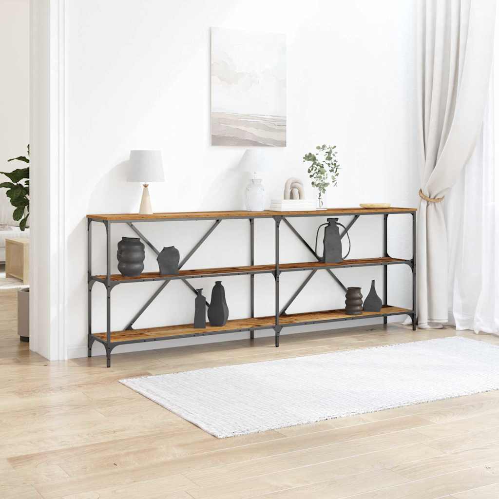 Tavolo consolle con lo scaffale Legno vecchio 200 x 30 x 75 cm
