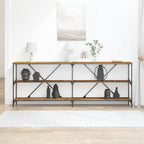 Tavolo consolle con lo scaffale Legno vecchio 200 x 30 x 75 cm