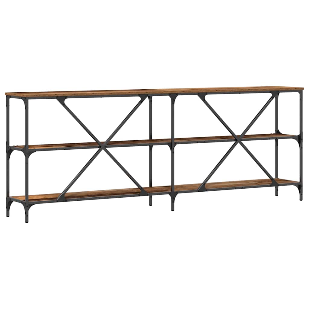 Tavolo consolle con lo scaffale Legno vecchio 200 x 30 x 75 cm