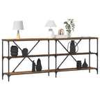 Tavolo consolle con lo scaffale Legno vecchio 200 x 30 x 75 cm