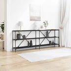 Tavolo consolle Rovere Nero 200 x 30 x 75 cm Legno multistrato