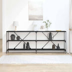 Tavolo consolle Rovere Nero 200 x 30 x 75 cm Legno multistrato