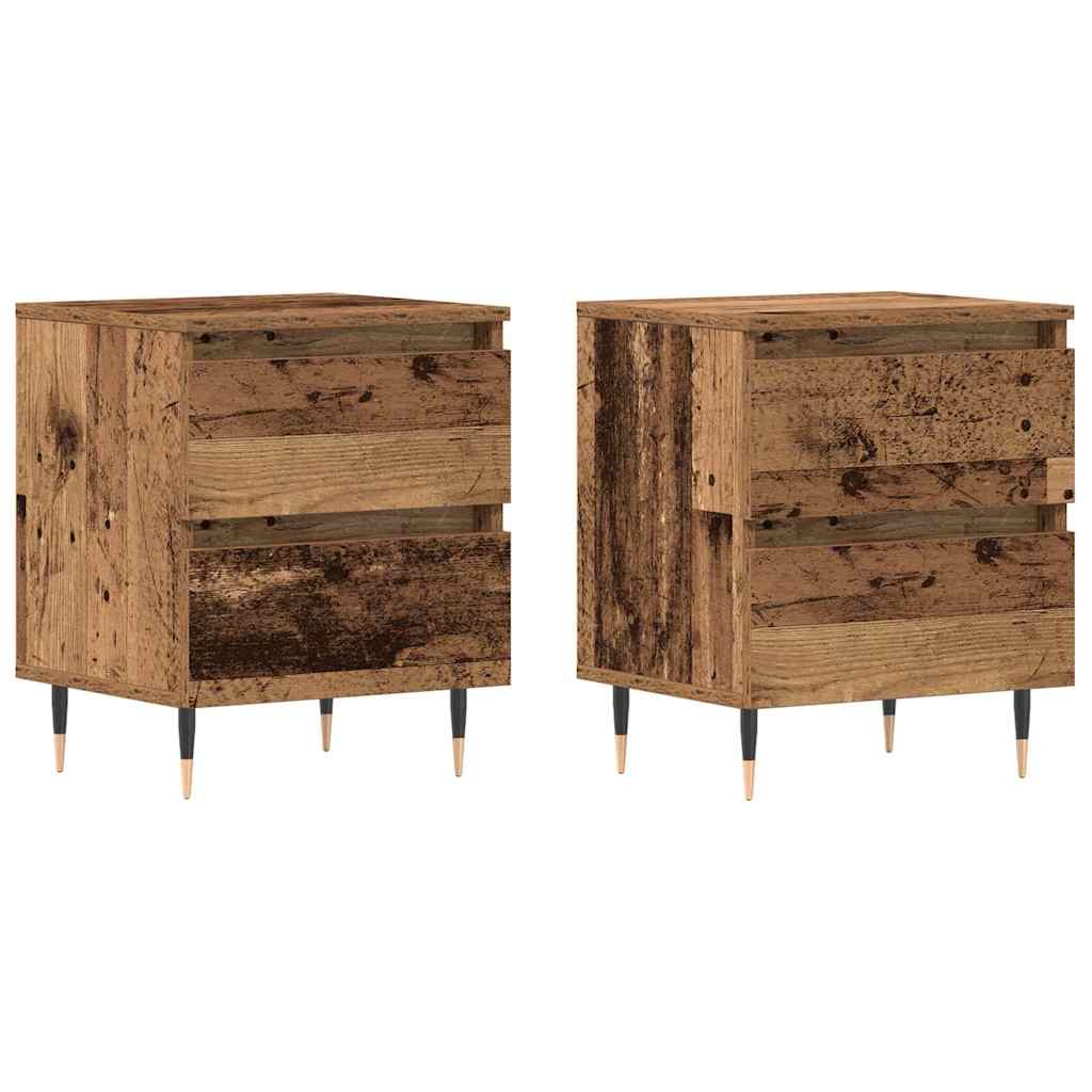 Armadio da Notte 2 pcs Legno vecchio 40 x 35 x 50 cm
