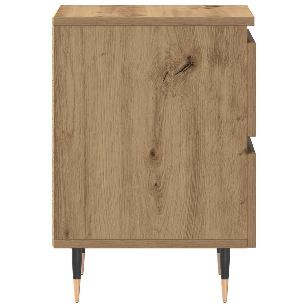 Armadio da Notte 2 pcs Rovere artigianale 40 x 35 x 50 cm