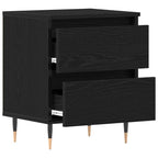 Armadio da Notte Rovere Nero 40 x 35 x 50 cm Legno multistrato