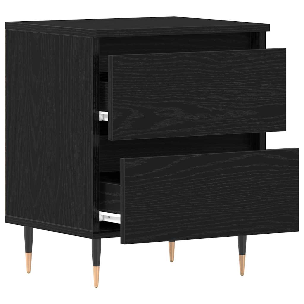 Armadio da Notte Rovere Nero 40 x 35 x 50 cm Legno multistrato