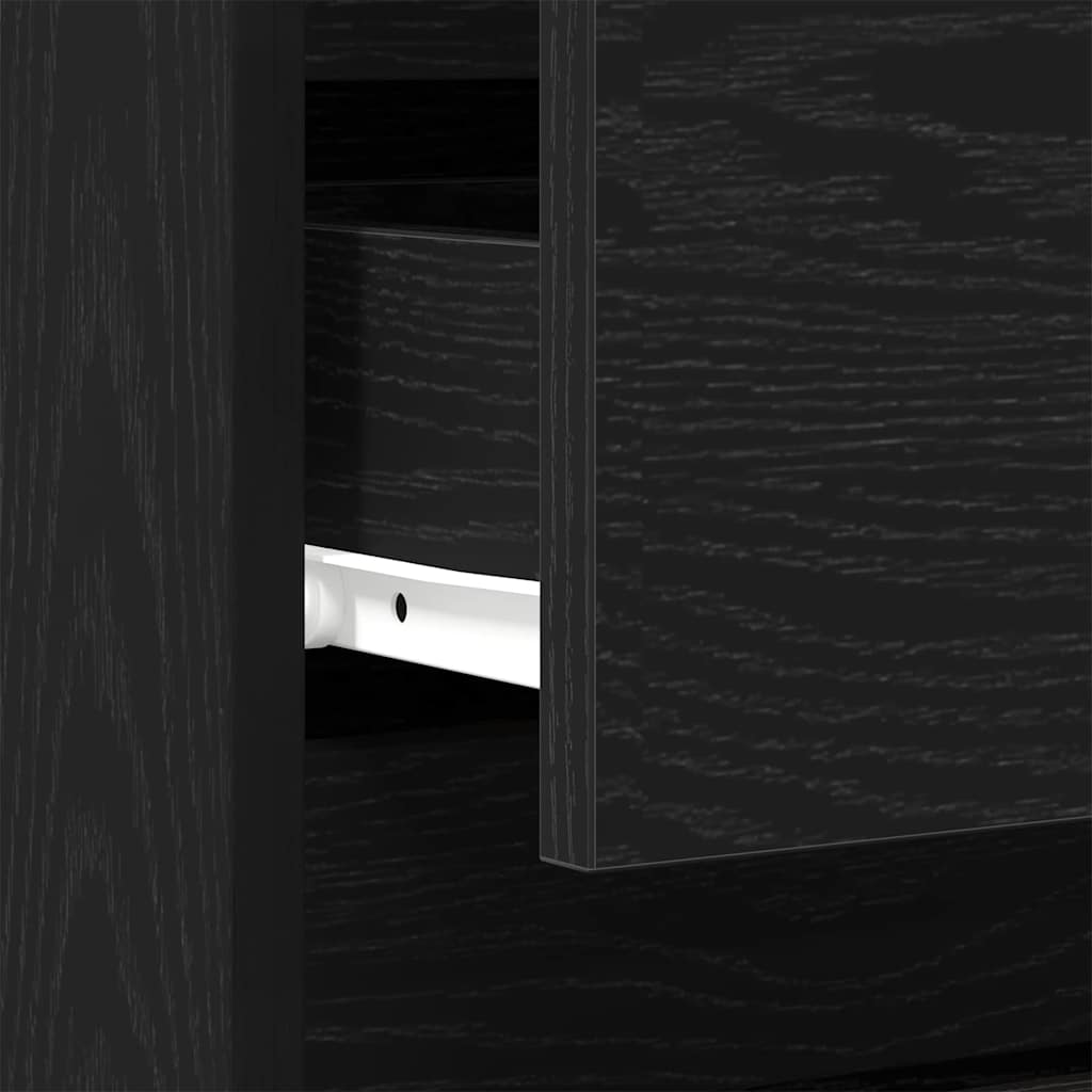 Armadio da Notte con cassetto 2 pcs Rovere Nero 40 x 35 x 50 cm