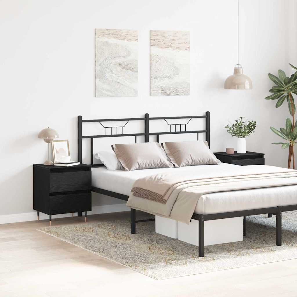 Armadio da Notte con cassetto 2 pcs Rovere Nero 40 x 35 x 50 cm
