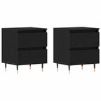 Armadio da Notte con cassetto 2 pcs Rovere Nero 40 x 35 x 50 cm