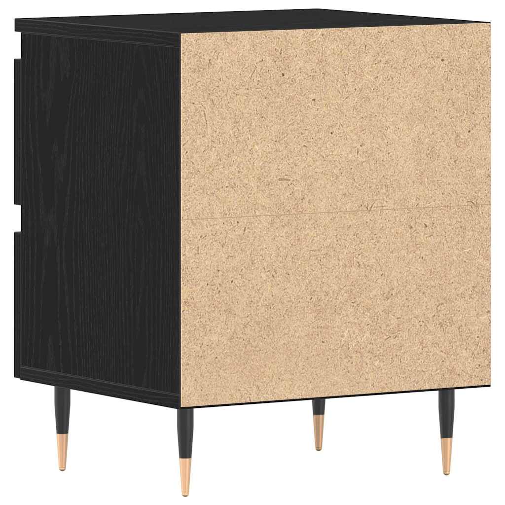 Armadio da Notte con cassetto 2 pcs Rovere Nero 40 x 35 x 50 cm