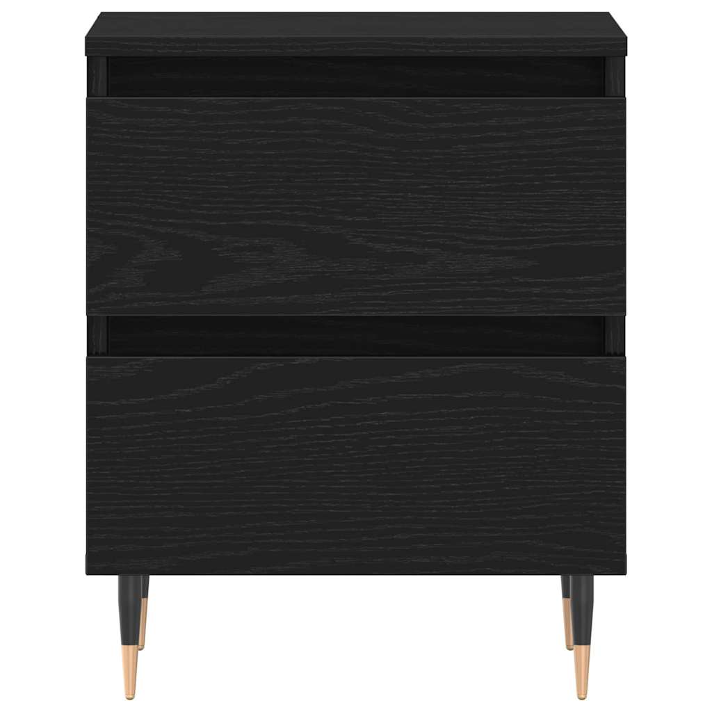 Armadio da Notte con cassetto 2 pcs Rovere Nero 40 x 35 x 50 cm