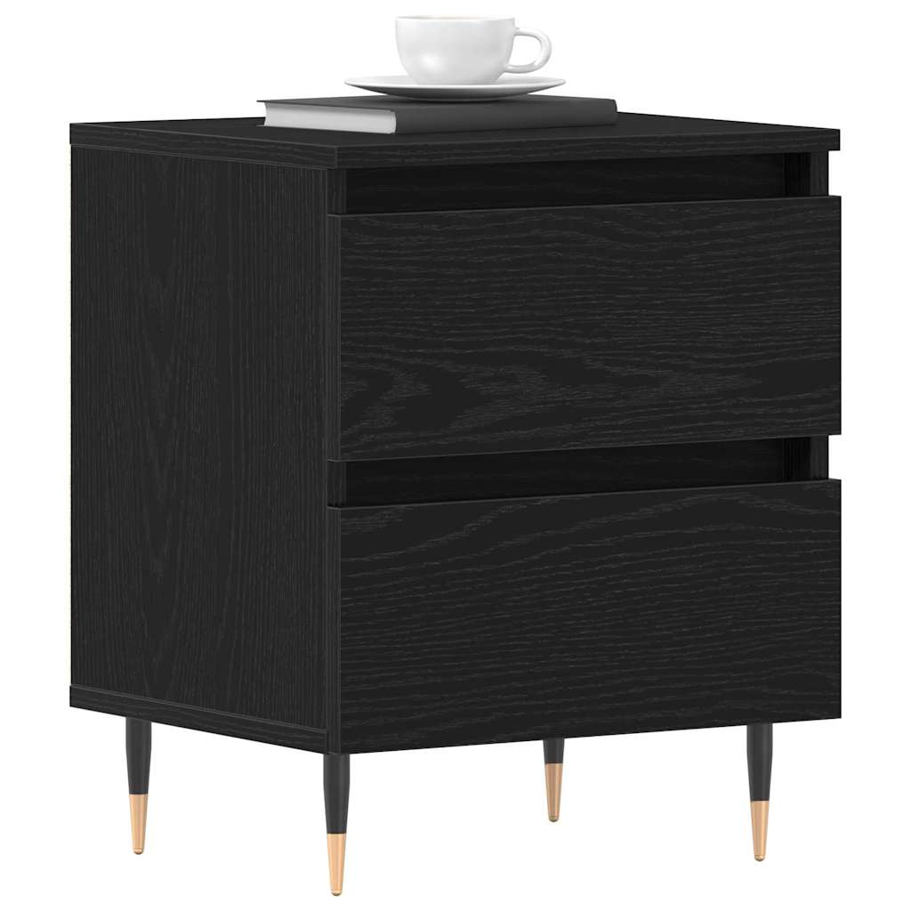 Armadio da Notte con cassetto 2 pcs Rovere Nero 40 x 35 x 50 cm