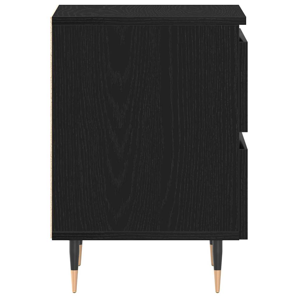 Armadio da Notte con cassetto 2 pcs Rovere Nero 40 x 35 x 50 cm