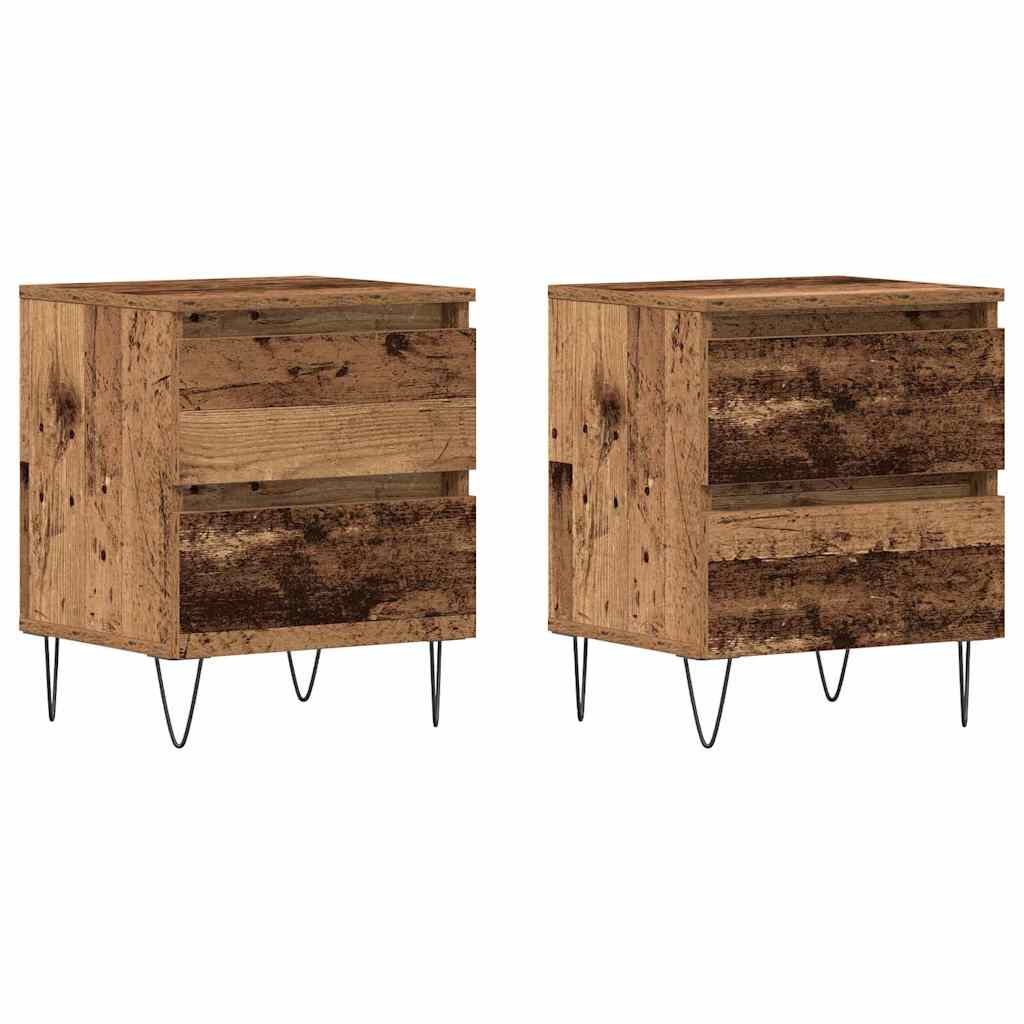 Armadio da Notte 2 pcs Legno vecchio 40 x 35 x 50 cm