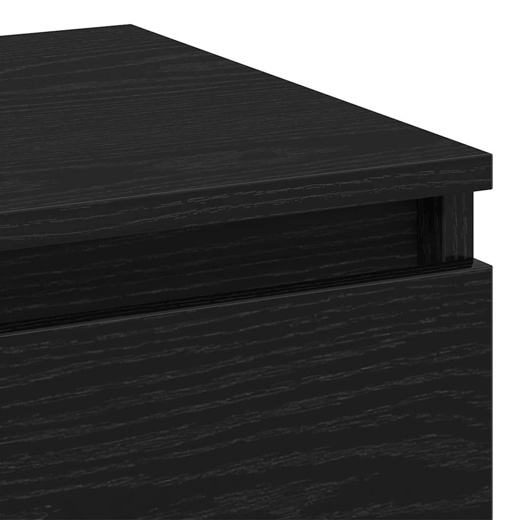 Armadio da Notte Rovere nero 40 x 35 x 50 cm Legno multistrato