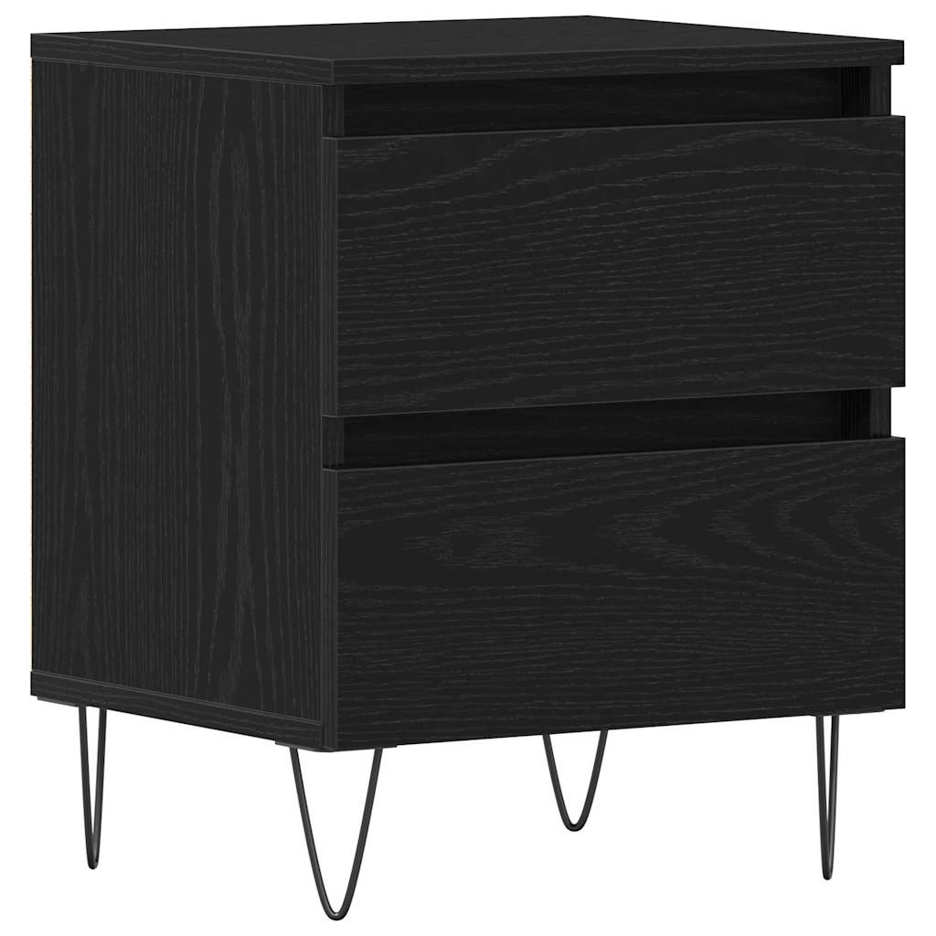 Armadio da Notte Rovere nero 40 x 35 x 50 cm Legno multistrato
