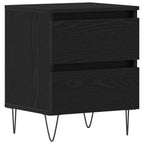 Armadio da Notte Rovere nero 40 x 35 x 50 cm Legno multistrato