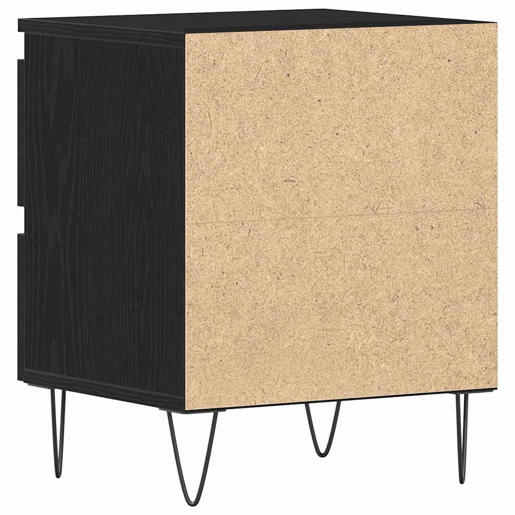 Armadio da Notte Rovere nero 40 x 35 x 50 cm Legno multistrato