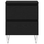Armadio da Notte Rovere nero 40 x 35 x 50 cm Legno multistrato