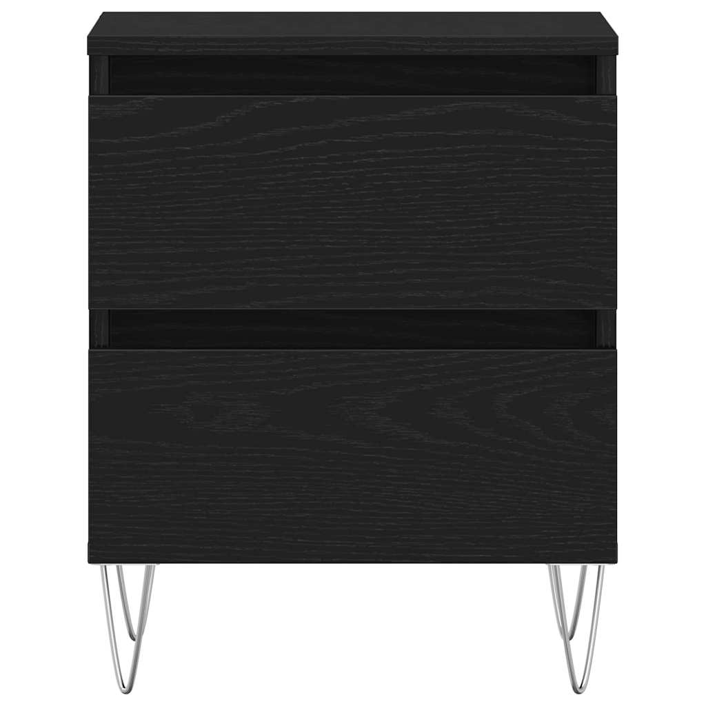 Armadio da Notte Rovere nero 40 x 35 x 50 cm Legno multistrato