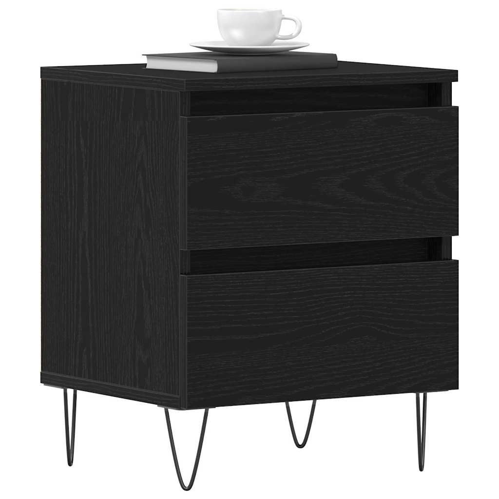 Armadio da Notte Rovere nero 40 x 35 x 50 cm Legno multistrato