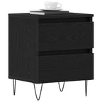 Armadio da Notte Rovere nero 40 x 35 x 50 cm Legno multistrato