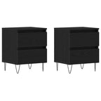 Armadio da Notte con cassetto 2 pcs Rovere nero 40 x 35 x 50 cm