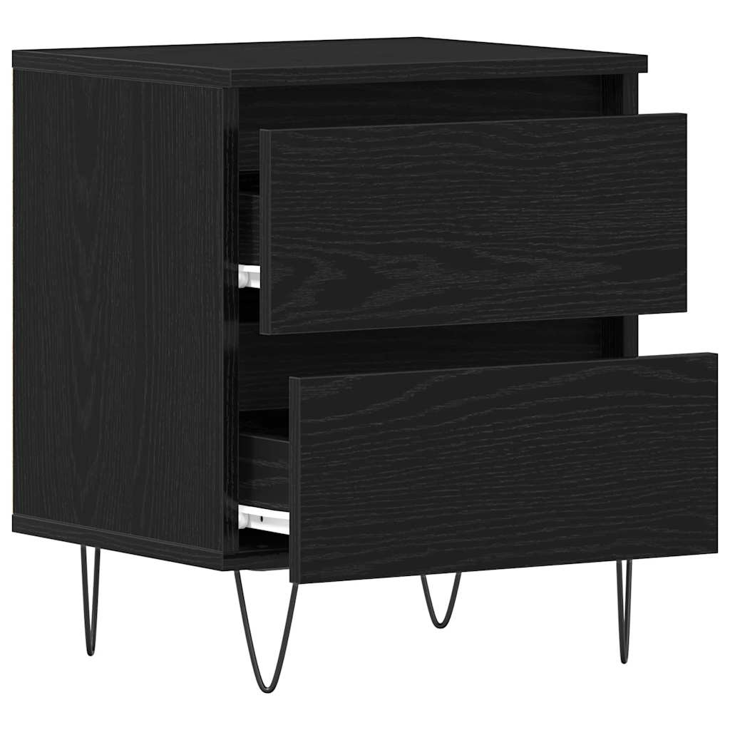 Armadio da Notte con cassetto 2 pcs Rovere nero 40 x 35 x 50 cm