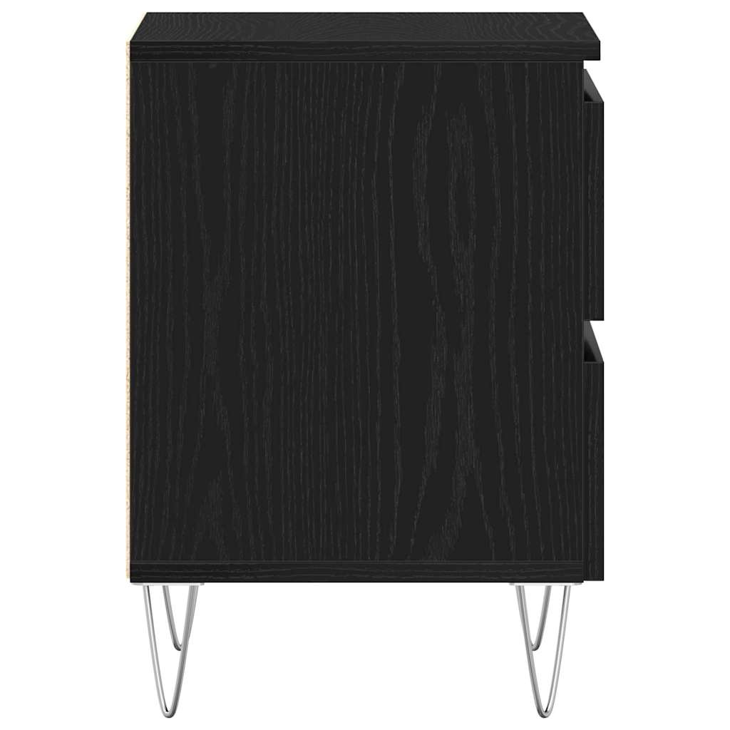 Armadio da Notte con cassetto 2 pcs Rovere nero 40 x 35 x 50 cm
