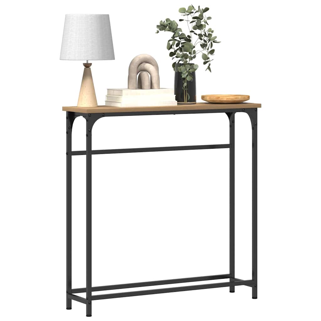 Tavolo consolle Rovere artigianale 75 x 19,5 x 75 cm