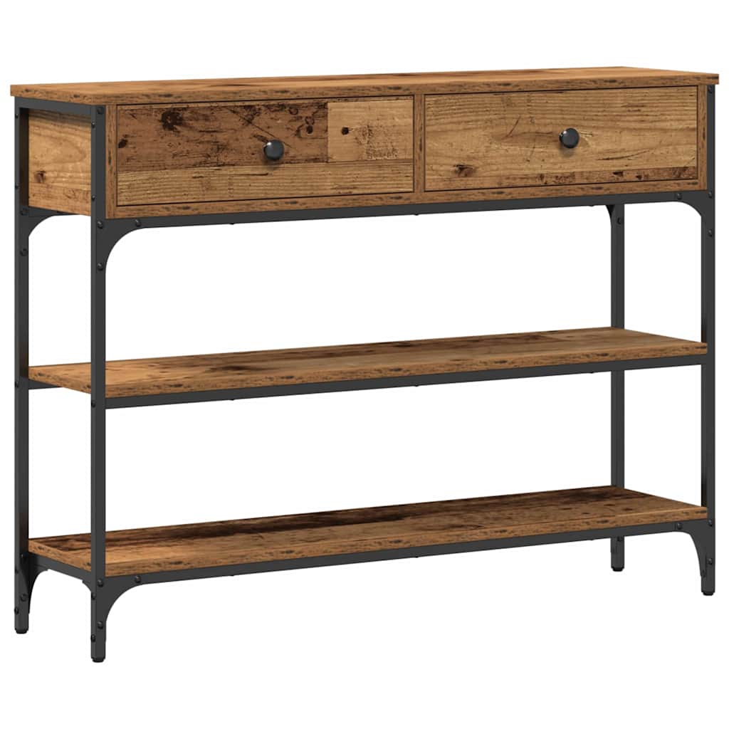 Tavolo consolle con cassetto Legno vecchio 100 x 25 x 75 cm