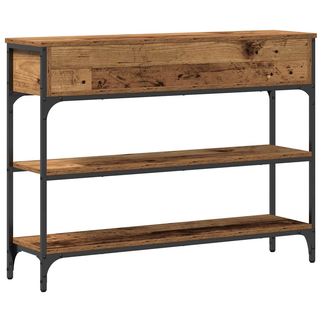 Tavolo consolle con cassetto Legno vecchio 100 x 25 x 75 cm