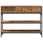 Tavolo consolle con cassetto Legno vecchio 100 x 25 x 75 cm