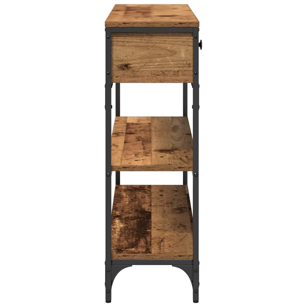 Tavolo consolle con cassetto Legno vecchio 100 x 25 x 75 cm