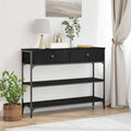 Tavolo consolle Rovere Nero 100 x 25 x 75 cm Legno multistrato