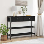 Tavolo consolle Rovere Nero 100 x 25 x 75 cm Legno multistrato