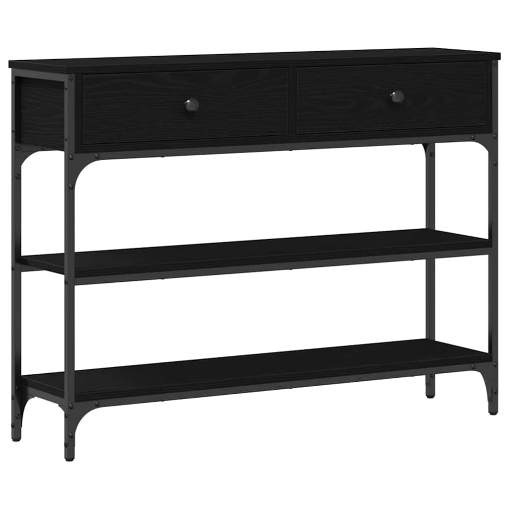 Tavolo consolle Rovere Nero 100 x 25 x 75 cm Legno multistrato