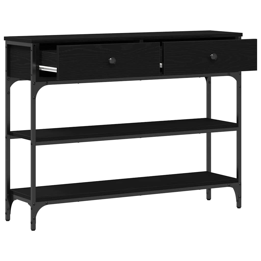 Tavolo consolle Rovere Nero 100 x 25 x 75 cm Legno multistrato