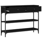 Tavolo consolle Rovere Nero 100 x 25 x 75 cm Legno multistrato
