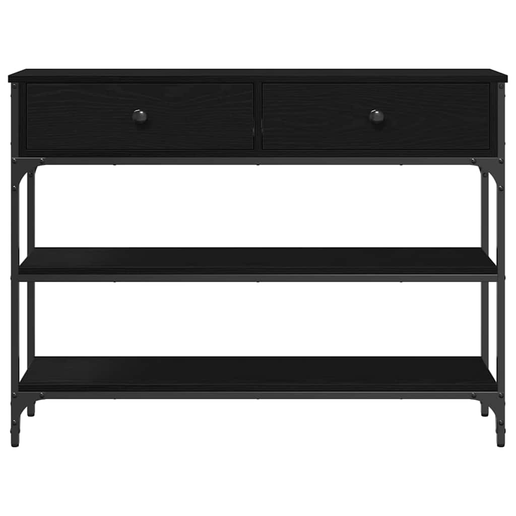 Tavolo consolle Rovere Nero 100 x 25 x 75 cm Legno multistrato
