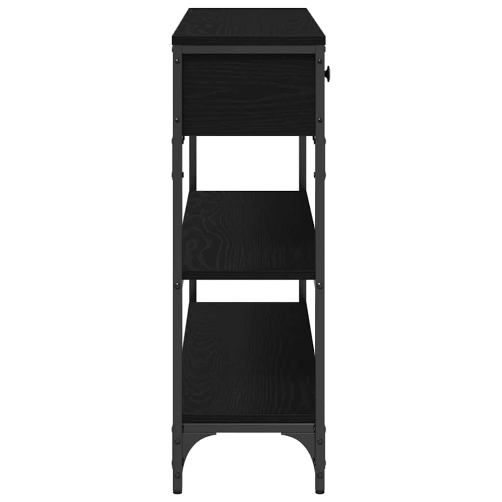 Tavolo consolle Rovere Nero 100 x 25 x 75 cm Legno multistrato
